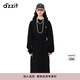 DZZIT地素春季復(fù)古運(yùn)動連帽設(shè)計松緊腰頭衛(wèi)衣連衣裙女 黑色 S