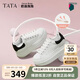 他她TATA奶油泡泡厚底小白鞋透氣增高板鞋WU501CM4 白/黑 38