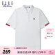 ELLE ACTIVE高爾夫拼色POLO衫商務(wù)休閑運(yùn)動(dòng)短袖t恤吸水速干翻領(lǐng)男裝夏季 白色 2XL