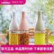 HARIO 冷泡茶壺帶濾網(wǎng)冷萃耐熱玻璃涼水壺冷水壺香檳瓶造型進(jìn)口水壺FIE 馬卡龍白0.8L