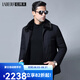 拉博夫冬款羽絨服男中年商務(wù)休閑羽絨衣水貂毛領(lǐng)冬季加厚整張兔毛皮外套 LB920藍(lán)色【蓬松鴨絨】 58/195/4XL