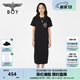 BOY LONDON【夏日畫廊】夏女士長(zhǎng)裙顯瘦開叉寬松黑色連衣裙W17703 黑色 M