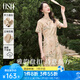 歐莎（OSA）【蘭亭序】新中式國(guó)風(fēng)連衣裙女夏季2025年新款改良旗袍裙子 杏底印花 L