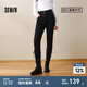 森馬（Semir）森柔牛仔|牛仔褲女修身加絨長(zhǎng)褲2024新款冬季保暖小腳褲顯瘦 牛仔水洗黑98201 31