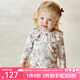 OAK FAMILY春季娃娃打底衫女寶寶舒適2025新品女孩莫代爾長袖荷葉邊圓領(lǐng)上衣 睡夢兔 110 cm