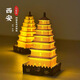 陜歷博彩繪雁魚(yú)銅燈冰箱貼發(fā)光磁吸創(chuàng  )意冰箱磁貼禮盒裝西安伴手禮 西安大雁塔-發(fā)光冰箱貼
