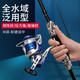 TAIGEK路亞竿直柄紡車(chē)輪套裝輕硬釣魚(yú)竿海竿拋竿碳素魚(yú)竿套裝2.4米