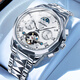 勞力士王子瑞士正品手表男士全自動(dòng)機械表防水夜光多功能陀飛輪鏤空商務(wù)男表 本色白面 42mm
