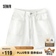 森馬（Semir）森柔牛仔|商場同款牛仔褲女半松緊腰2025夏時尚短褲103325122001