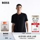 BOSS博斯【七夕節(jié)禮物】男士2025年夏季新款徽標(biāo)衣領(lǐng)彈力棉質(zhì) T 恤 001-黑色 L