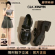 CAMILA KSENIA樂(lè)福鞋女2025新款休閑夏季英倫風(fēng)百搭小皮鞋真皮厚底粗跟樂(lè)福鞋子 黑色 36