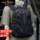 歐迪鳥(niǎo)（ODYBIRD）品牌帆布雙肩包男休閑背包大容量旅行包防水牛津布包輕便書(shū)包 黑色 33*18*46cm