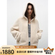 付智恩bad boy 連帽美利奴皮毛一體減齡羊羔毛皮草外套女2023冬 杏色 S