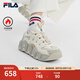 斐樂（FILA）官方女鞋復(fù)古運動鞋新款加絨可頌鞋休閑鞋老爹鞋 豆腐白/燕麥色-TO 39