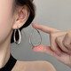 瑞泓祥999純銀耳針?biāo)厝Χh(huán)女2025新款爆款輕奢高級(jí)感圓臉耳圈圓圈耳飾 【999純銀耳針】橢圓耳圈一對(duì)