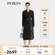 PORTS寶姿女裝2024早秋新款簡(jiǎn)約時(shí)尚印花經(jīng)典撞色拼接收 黑色 L (8)