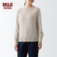 無(wú)印良品（MUJI）女式羊毛可水洗高針距圓領(lǐng)毛衣針織衫打底衫春季BAC11A4A 燕麥色 L (165/88A)