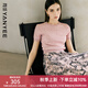 顏域（YANYEE）套頭圓領(lǐng)針織衫女士打底衫2025新款夏季休閑純色短袖上衣 粉色 M