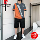 皮爾卡丹（pierre cardin）短袖t恤男夏季休閑套裝棉質(zhì)寬松潮牌青少年衣服男裝一套搭配帥氣 22018+K531鐵灰色套裝 XL
