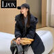 LPOX羽絨棉服女款2025年最新款秋冬加厚韓版寬松長(cháng)款過(guò)膝長(cháng)棉襖女 黑色 L 【130-140斤】