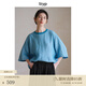 旅途原品ltyp 雙色色織漢麻亞麻文藝小衫極簡(jiǎn)休閑寬松大碼襯衣女秋 孔雀藍(lán) M