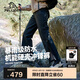伯希和（Pelliot）[山殼]硬殼沖鋒褲男女防風(fēng)夏季徒步登山工裝褲子12410202黑L