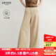 艾諾絲雅詩【商場(chǎng)同款】2025秋季新品百搭丹寧長(zhǎng)絨棉直筒牛仔褲子女40713203 淺咖色 M