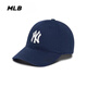 MLB韓國(guó)帽子男女款運(yùn)動(dòng)防曬鴨舌帽ny洋基隊(duì)棒球帽LA遮陽(yáng)帽cp77/66 大標(biāo)藏青色NY/cp66