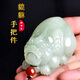 千載一玉孤品和田玉手把件 男士玉石文玩把玩件小擺件 寓意手中握福 【貔貅款】QZM7596i