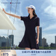 TOMMY HILFIGER【萊賽爾微彈】夏季女休閑通勤V領(lǐng)顯瘦針織POLO連衣裙42535 藏青色DW5 M