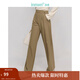 茵曼（INMAN）新中式盤(pán)扣飄帶長(cháng)褲2025春秋季女裝新款國風(fēng)顯瘦直筒褲 土卡其 27