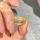 御龍鏡黃金羽毛環(huán)繞點(diǎn)鉆戒指女 999足金拉絲羽毛小眾設計百搭戒子送女友 金約4.45g-4.55g【開(kāi)口調節】
