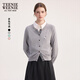 Teenie Weenie小熊女裝毛針織衫2025秋季新款簡(jiǎn)約時(shí)尚輕薄圓領(lǐng)開(kāi)衫 A-灰色 L
