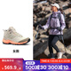 迪卡儂徒步鞋女戶外休閑登山鞋女防滑防水透氣春秋中幫 MH500 淺白堊灰 38