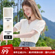 百圖betu女裝2025夏季新款襯衫領(lǐng)口荷葉邊小花朵蕾絲開(kāi)襟短袖2506T26 米白 M