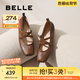 百麗（Belle）博主同款扣帶時裝瑪麗珍鞋女2025春新優(yōu)雅鞋D3Z1DAQ5 啡色 37 (235mm)
