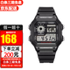 卡西歐手表 狂飆同款小方塊 潮流運動學(xué)生表 持久電力夜光男表 世界地圖AE-1200WH-1A