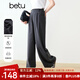 百圖betu女裝2025夏季新款休閑褲高腰寬松休閑褲闊腿褲褲子女2503T81 炭灰 M