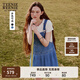 Teenie Weenie小熊連衣裙女2025年夏季新款學院風活力牛仔背帶裙短裙女 淺藍色 M