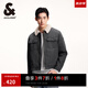 杰克·瓊斯（JACK&JONES）春季休閑仿羊羔毛翻領(lǐng)字母刺繡拉鏈夾克棉服厚外套男裝224457002 A17中灰牛仔 M 175