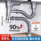 海立廚房洗菜盆下水管110雙水槽下水器洗碗臺(tái)盆池PP排水管防臭套裝S16