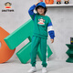 大嘴猴（paul frank）童裝兒童套裝2025秋冬季款中大童潮酷男女童寬松舒適中大童休閑裝 090F綠色 140