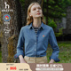 哈吉斯（HAZZYS）女裝 春秋款【PHIZ系列】時(shí)尚休閑牛仔襯衫女ASCSK1BCX02 藍(lán)色BL XL (170/92A 42)