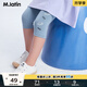 馬·拉丁（M.Latin）童裝女小童打底褲夏裝新款修身彈力褲撞色瑜伽褲 灰藍(lán) 110 cm
