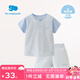 麗嬰房（Les enphants）童裝嬰兒衣服寶寶空調服薄款兒童內衣套裝睡衣家居服套裝 藍色(短袖套裝) 150 cm/12歲