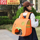 貝初眾貓包外出便攜包雙肩貓咪背包大容量太空艙貓書(shū)包裝貓的背包航空箱 【活力橙】33*24*38cm雙肩貓包 【防曬不熱透氣不悶】 【適用于20斤內貓咪】