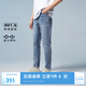 杰克·瓊斯（JACK&JONES）秋潮流紐扣腰頭水洗磨白做舊抓痕彈力修身牛仔長褲男225132135 E39中藍(lán)牛仔 常規(guī) 32 175 W32/L32
