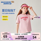 Skechers斯凱奇男女童純棉短袖T恤衫兒童夏季寬松透氣運動上衣L225K055