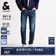 杰克·瓊斯（JACK&JONES）男裝夏季YKK拉鏈logo皮標(biāo)水洗貓須日常修身牛仔褲男褲225132080 A14深牛仔藍(lán) 常規(guī) 32 175 W32/L32