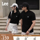 Lee春夏標準版型防曬紫外線(xiàn)刺繡logo涼感短袖男女同款情侶polo衫 黑色 L